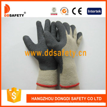 Gants de coton de vente chaude enduit latex noir de mousse Dkl419